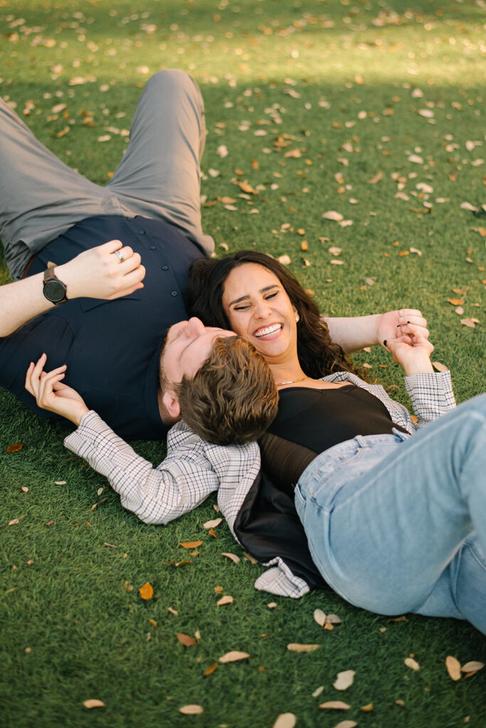 Candid, fun, documentary engagement photo at Faregound Austin, top six engagement session location in austin texas.