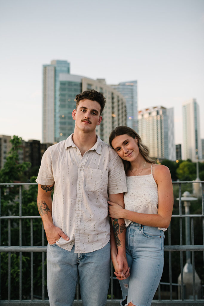 Candid and documentary engagement photo in seasholm district, top six engagement session location in austin texas.