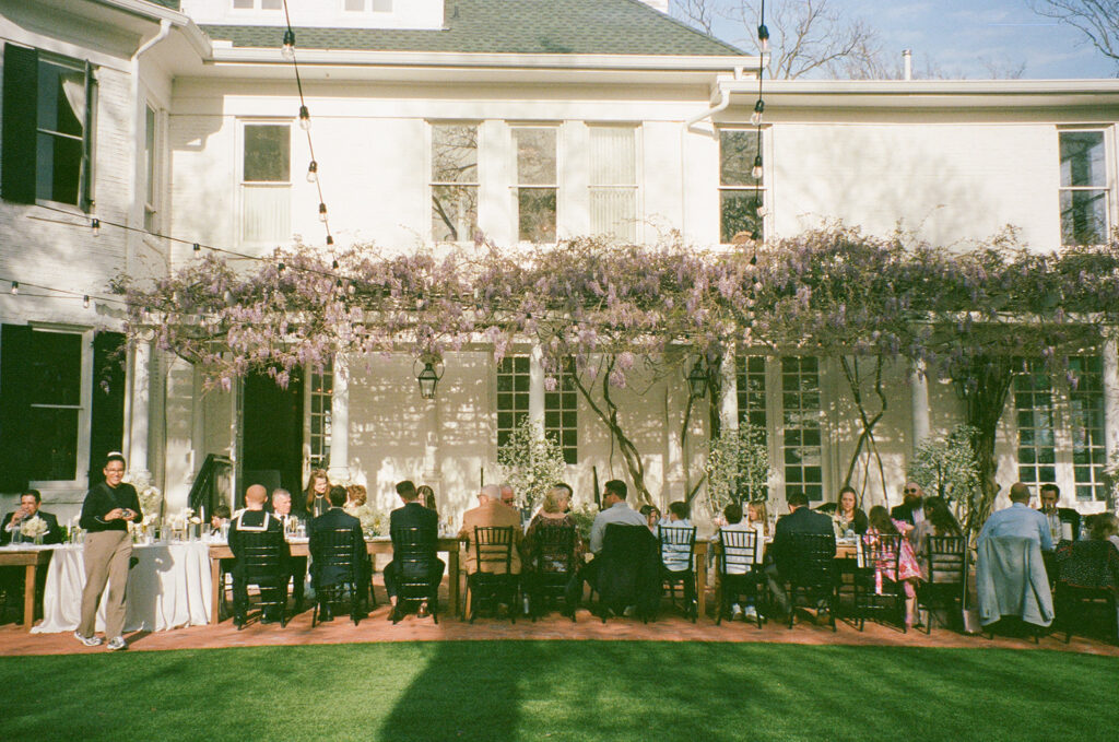 35mm film documentary style and candid wedding at a austin texas venue, woodbine mansion by a documentary film wedding photographer 