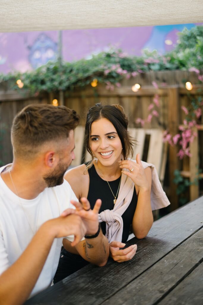 Candid and documentary engagement photo in east Austin, top six engagement session location in austin texas.