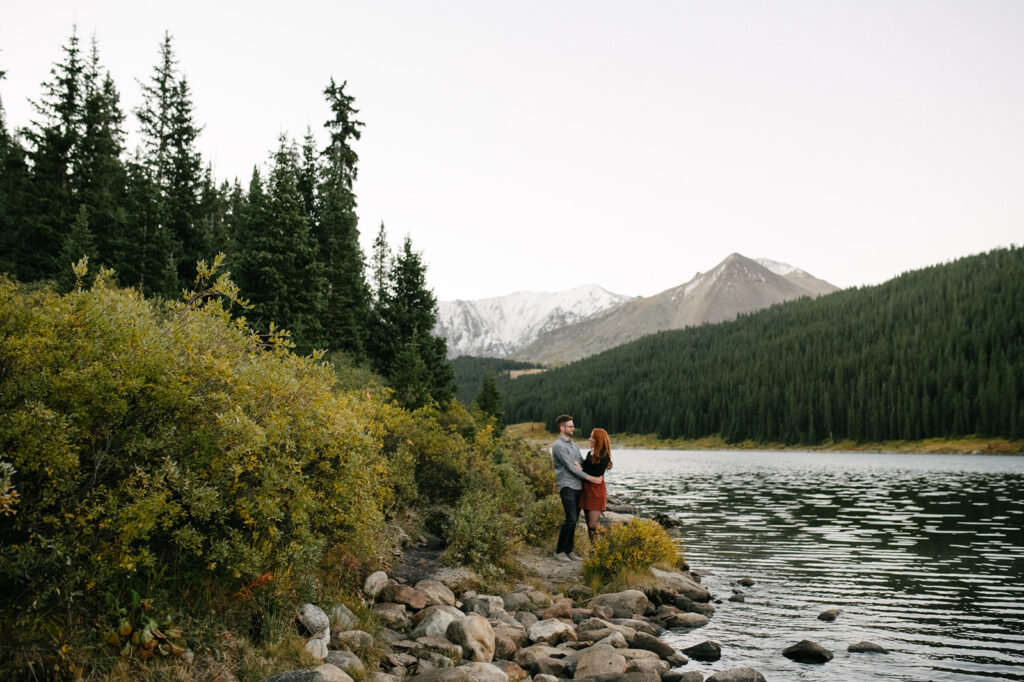 A candid and documentary style colorado fall engagment session in the rocky mountains