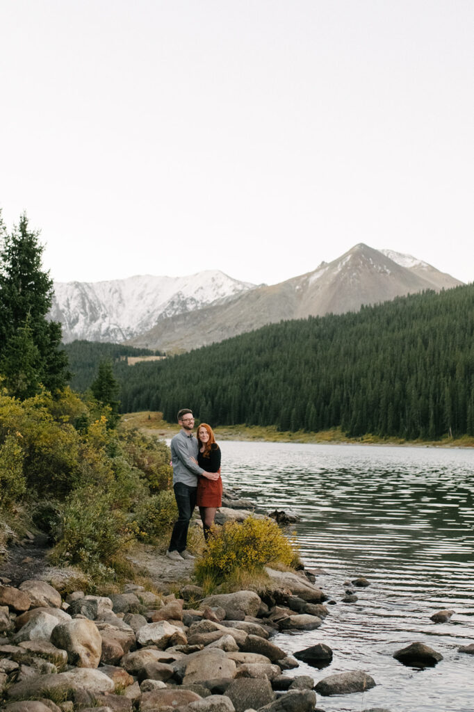 A candid and documentary style colorado fall engagment session in the rocky mountains