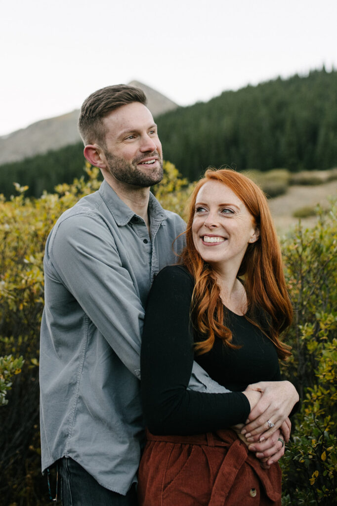 A candid and documentary style colorado fall engagment session in the rocky mountains