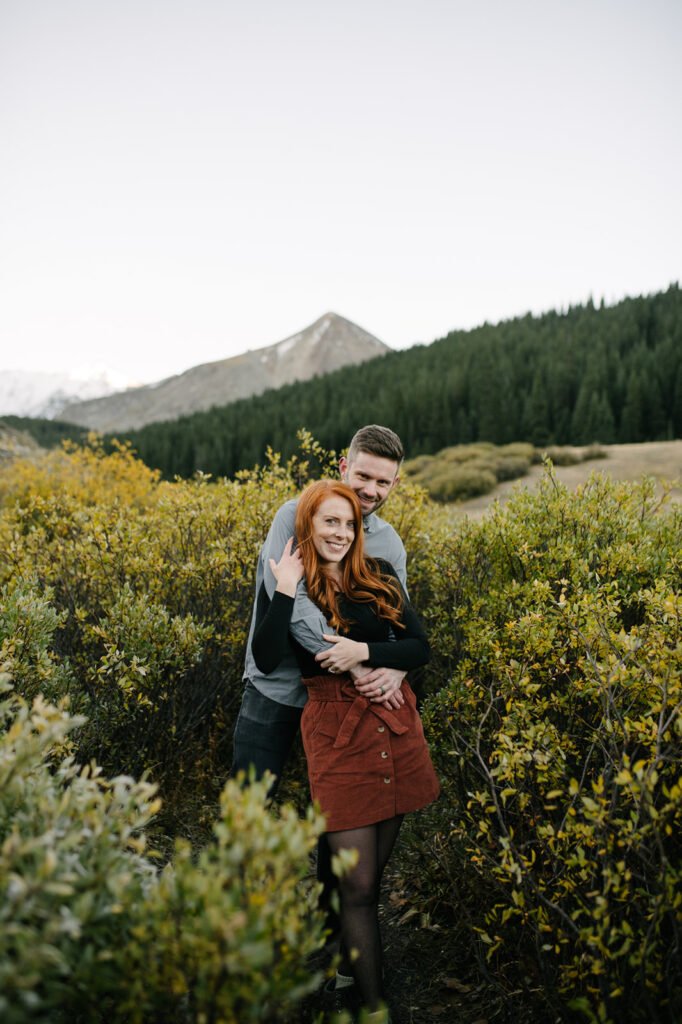 A candid and documentary style colorado fall engagment session in the rocky mountains