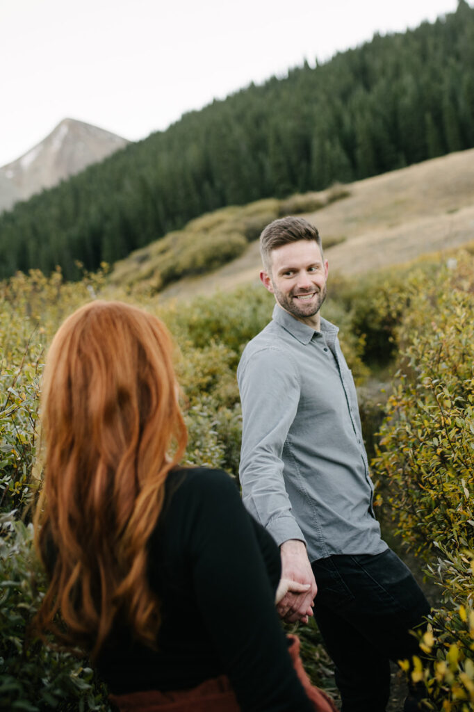 A candid and fun colorado fall engagment session in the rocky mountains