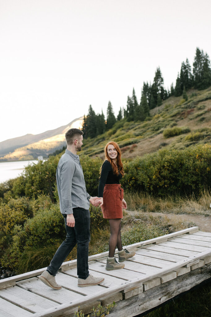 A candid and documentary style colorado fall engagment session in the rocky mountains