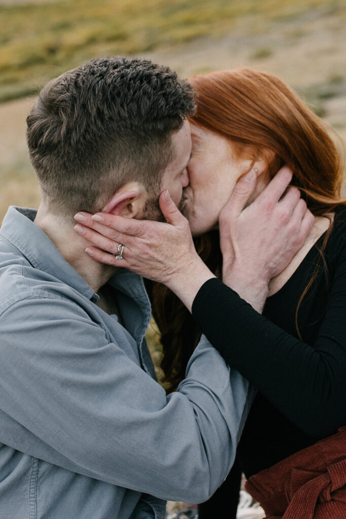 A candid and documentary style colorado fall engagment session in the rocky mountains