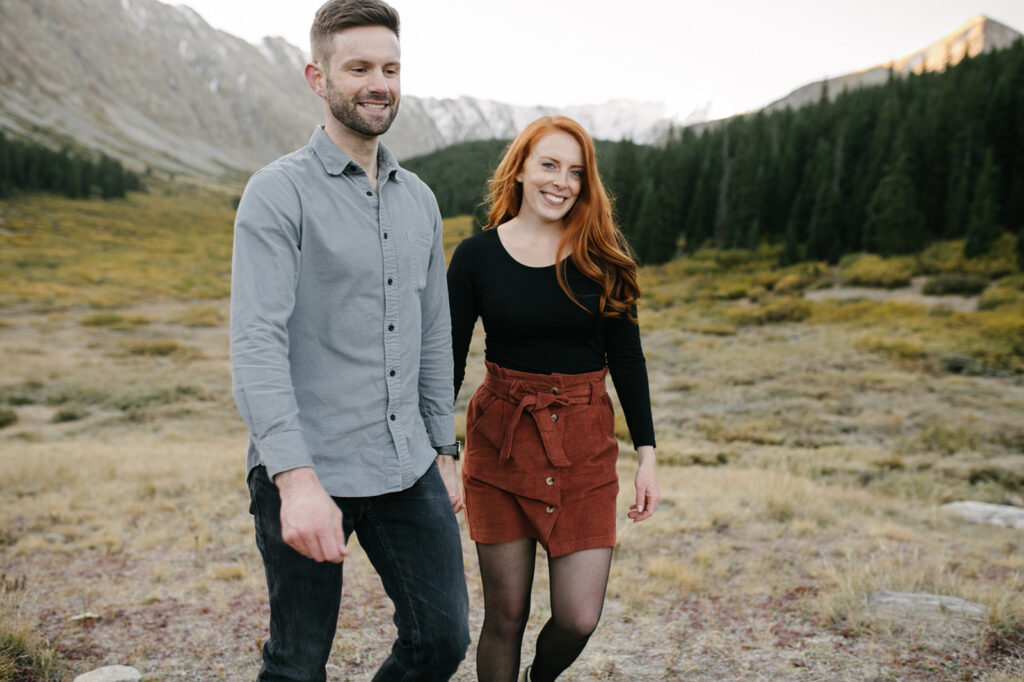 A colorado fall engagment session in the rocky mountains