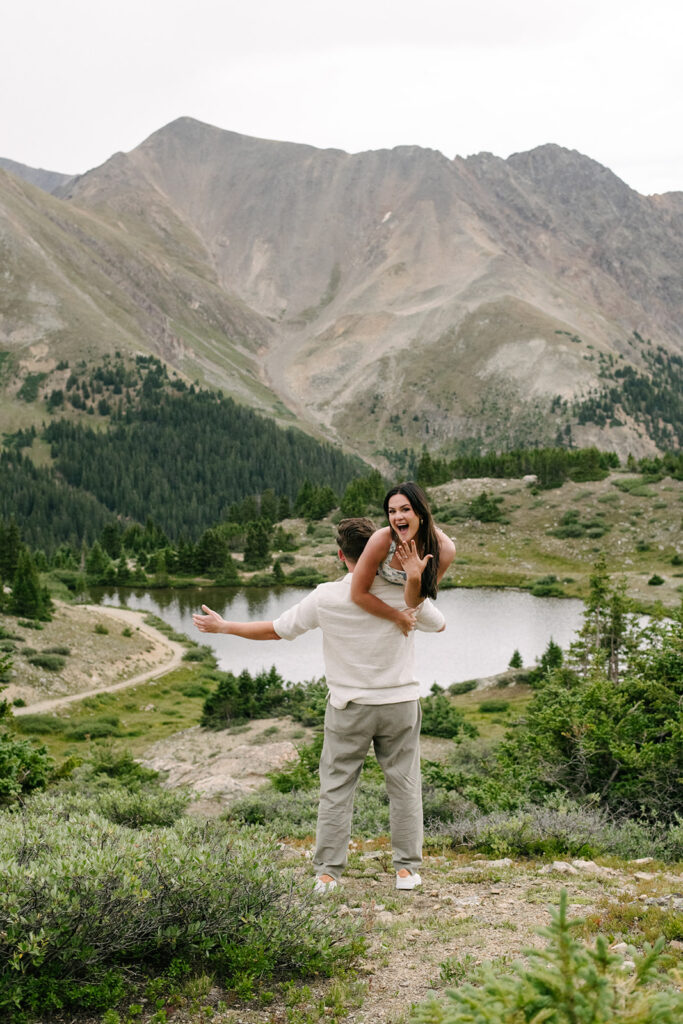 Colorado photographer engagement photography in the mountains
