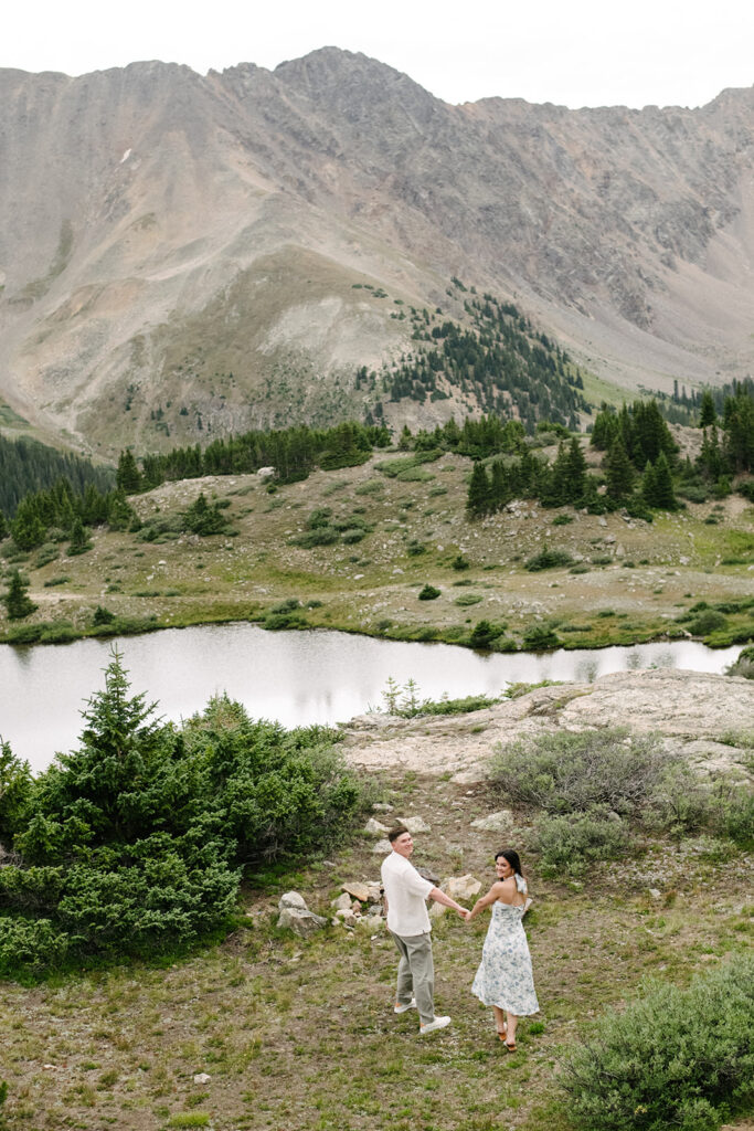 Colorado photographer engagement photography in the mountains
