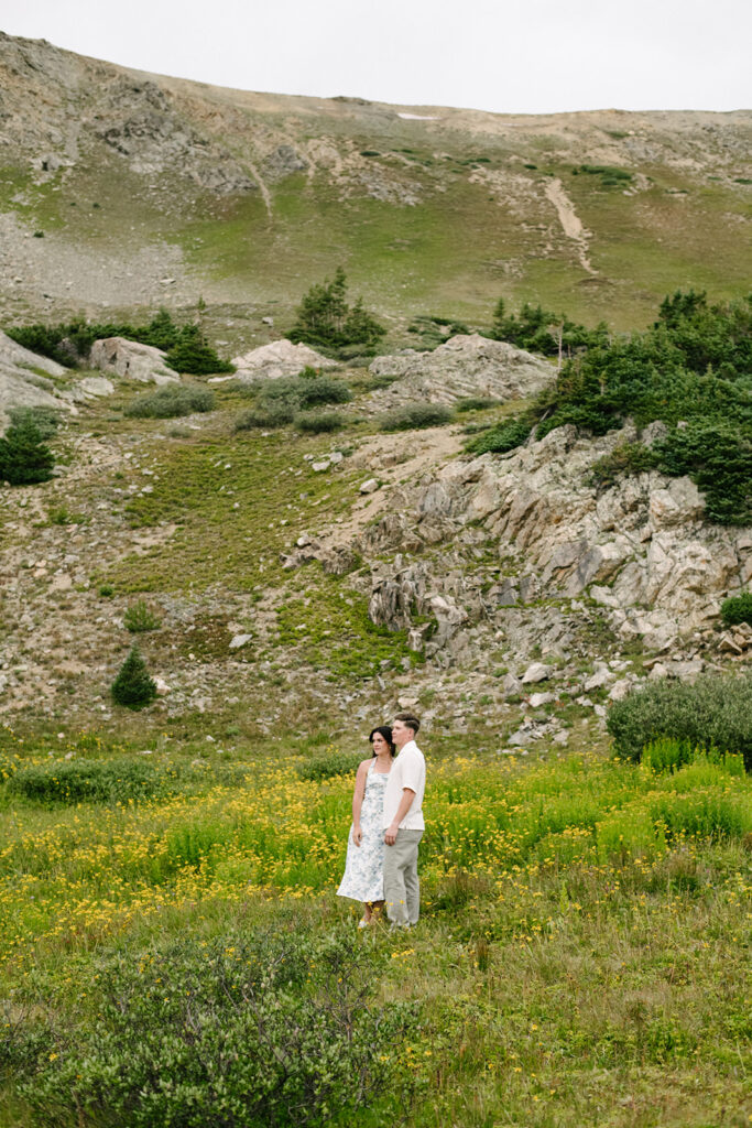 Colorado photographer capturing engagement photos at loveland pass near Breckenridge. 
