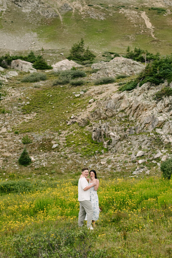 Colorado photographer capturing engagement photos at loveland pass near Breckenridge. 
