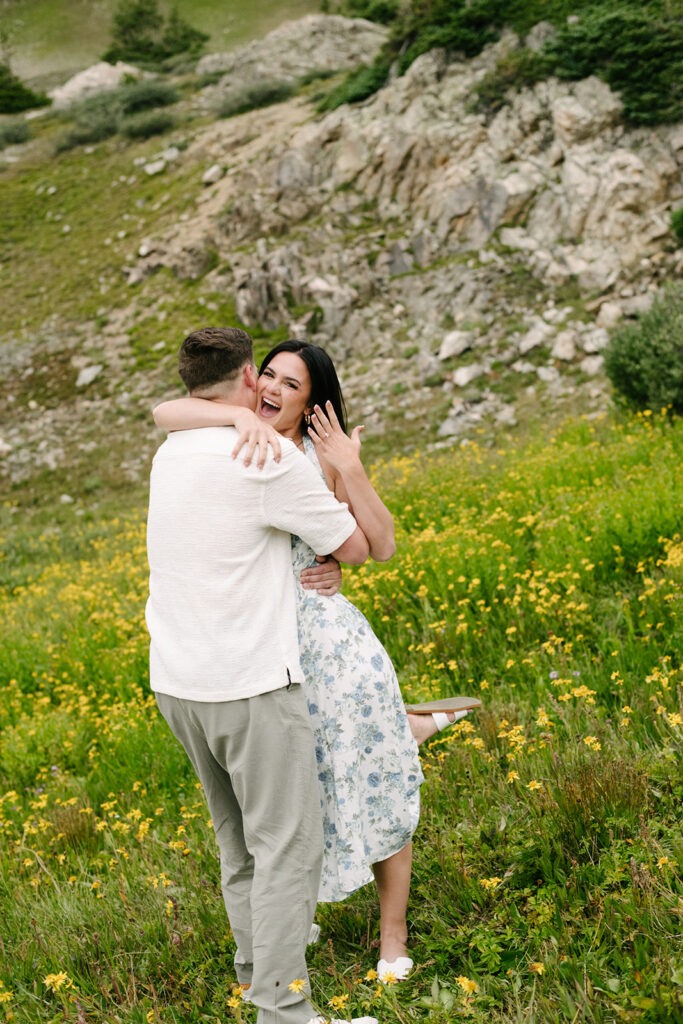 Colorado photographer capturing engagement photos at loveland pass near Breckenridge. 
