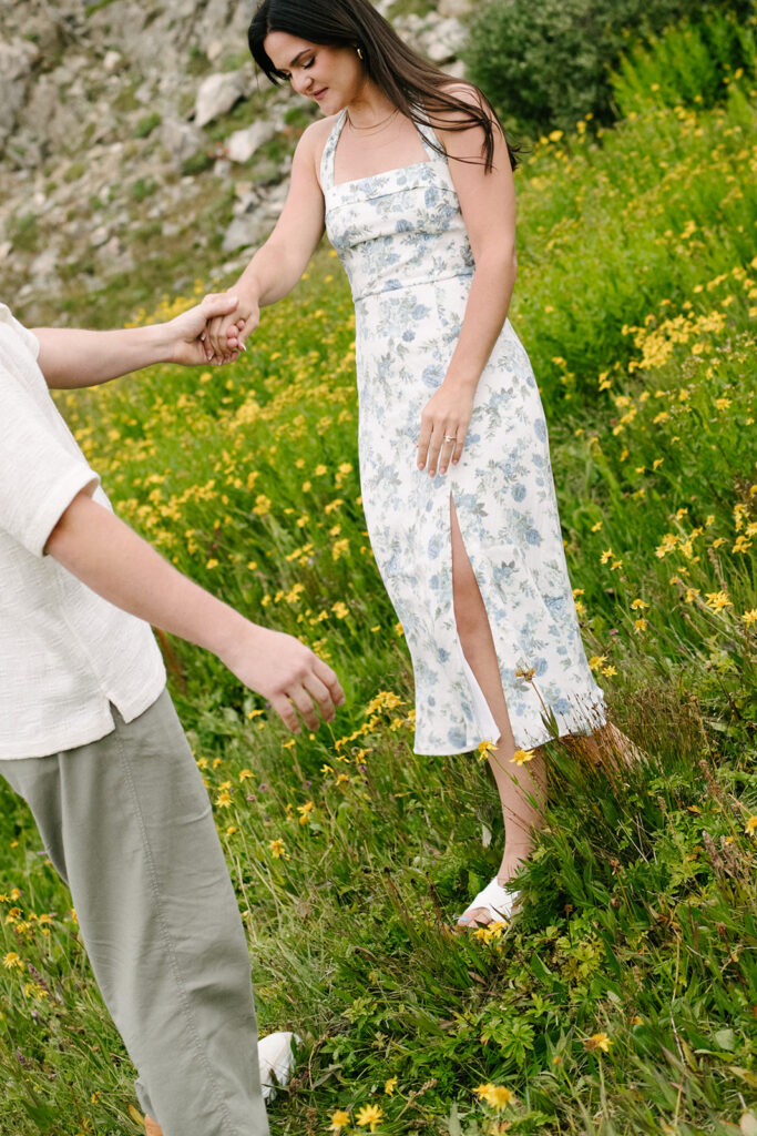 Colorado photographer capturing engagement photos at loveland pass near Breckenridge. 
