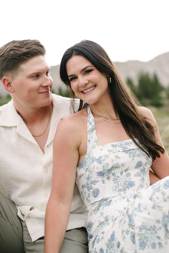 Colorado photographer capturing engagement photos at loveland pass near Breckenridge. 
