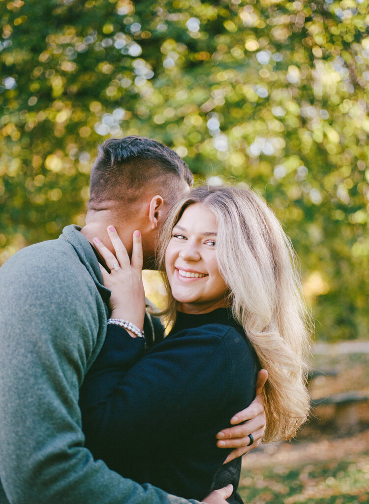 Denver engagement photographer capturing couple on film - candid and nostalgic memories