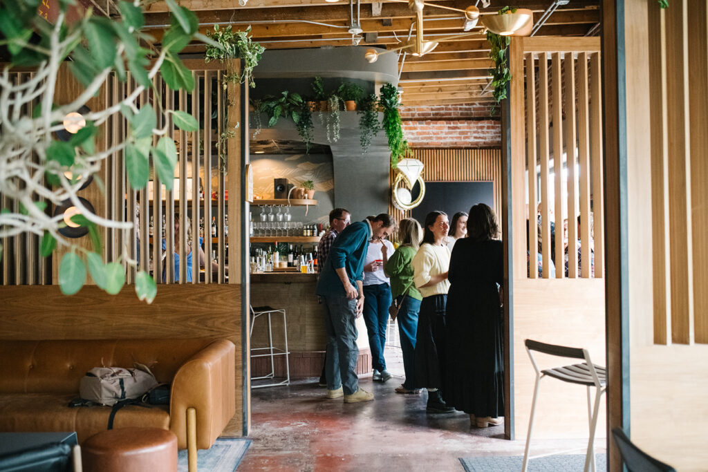 Romantic moment during a surprise proposal and engagement at My Bony Tony in Denver, Colorado