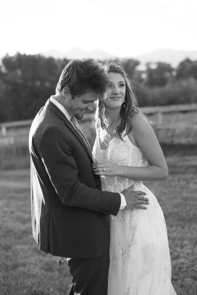 Wedding ceremony with mountain views at Shaw River Ranch wedding venue in Salida, Colorado, 