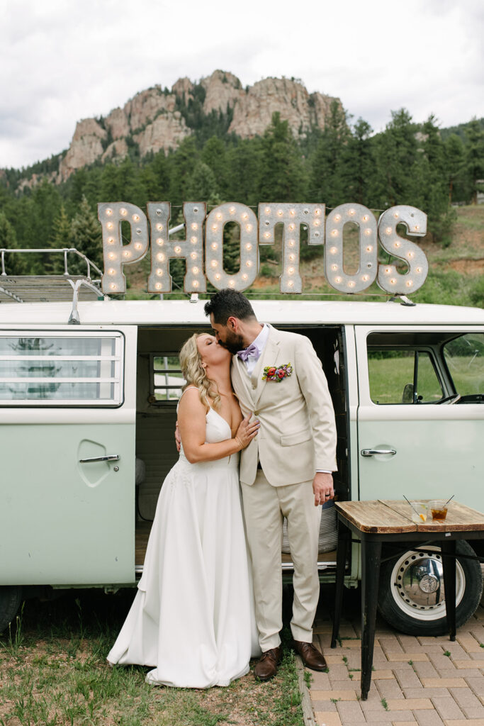 Outdoor reception space for a documentary wedding at wedgewood mountain view ranch in colorado