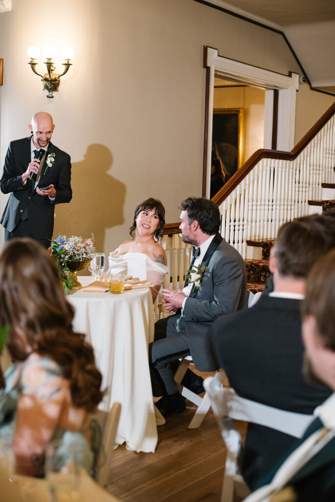 heartfelt speeches during a spring wedding at grant humphreys mansion