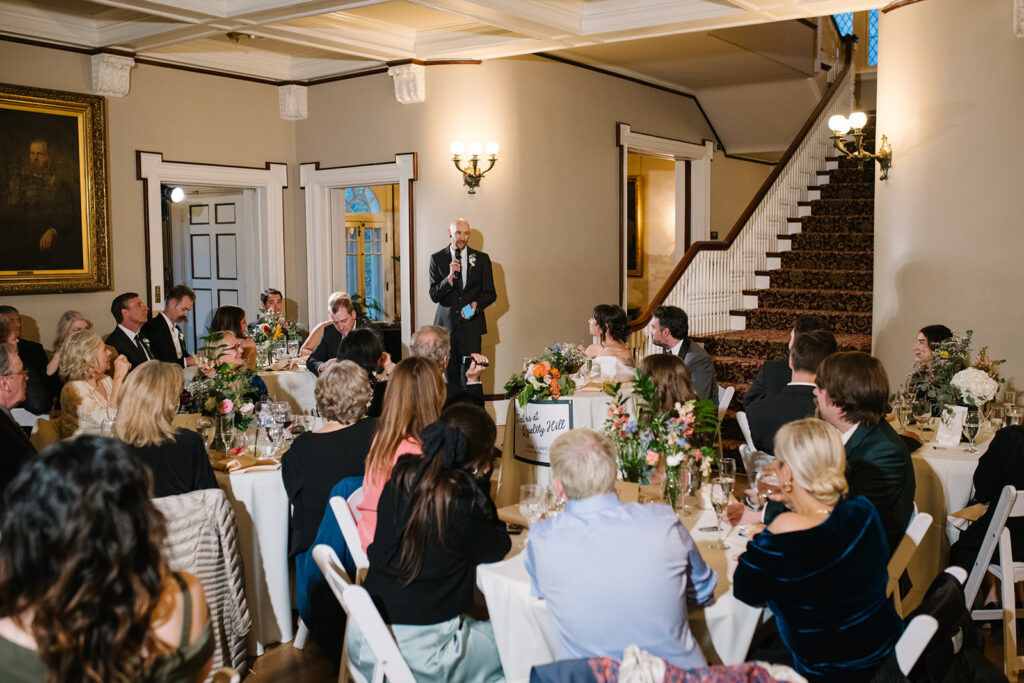 heartfelt speeches during a spring wedding at grant humphreys mansion