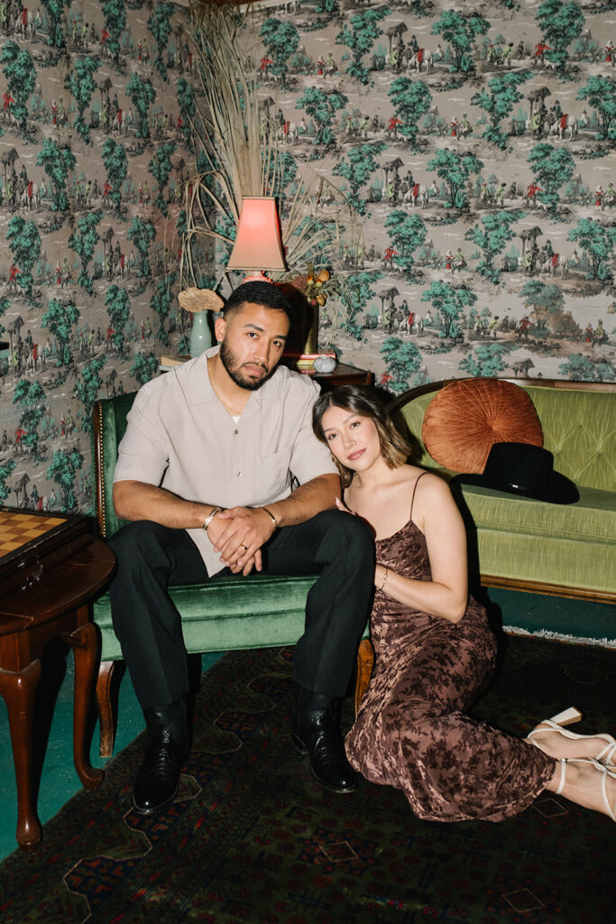 Colorado couple photographed at Fort Greene Bar for engagement session