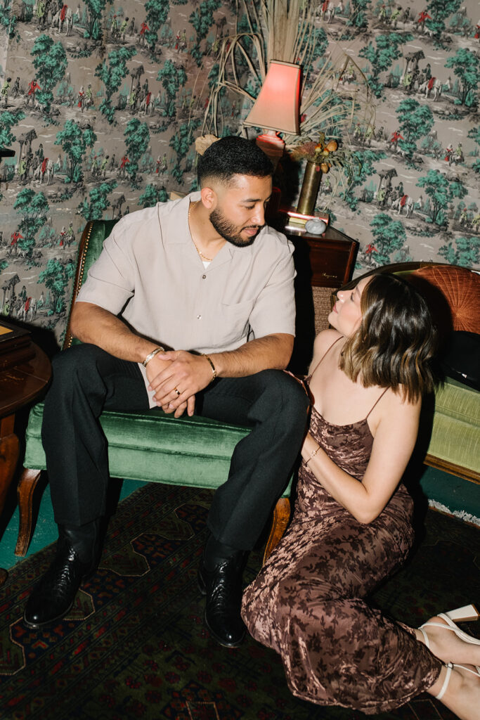 Colorado couple photographed at Fort Greene Bar for engagement session