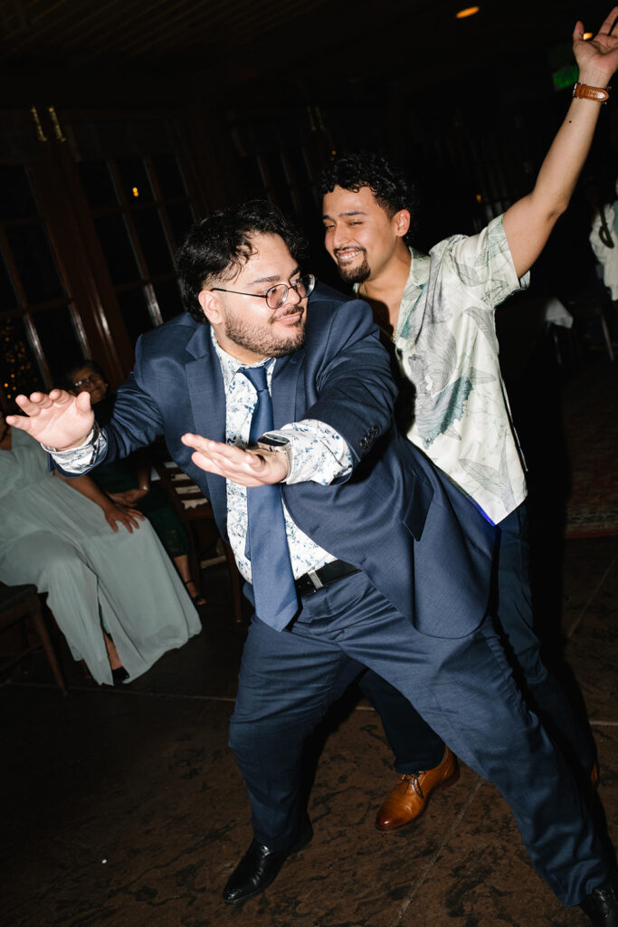 Packed dance floor at The Greenbriar Inn wedding celebration in Boulder.