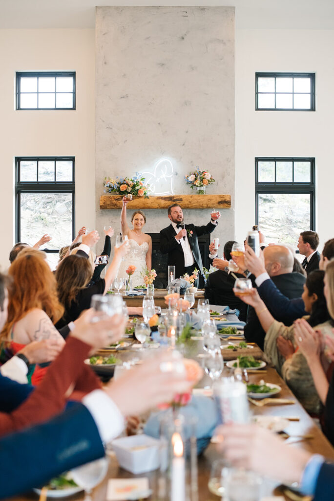 Indoor reception setup inside the Great Hall at North Star Gatherings wedding venue.