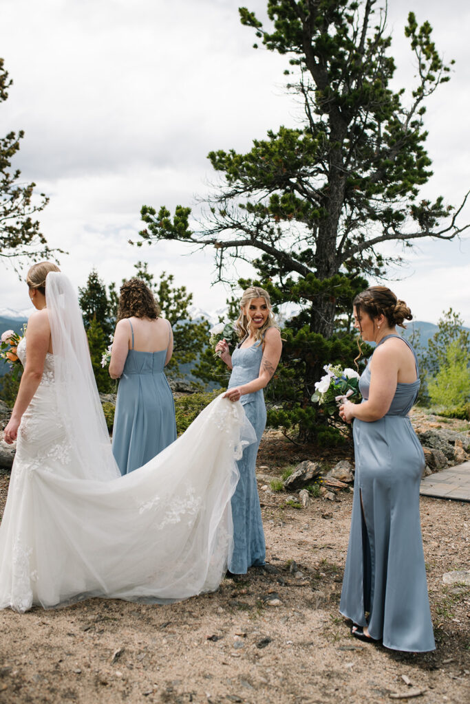 mountain view formal photos at Idaho spring wedding venue, north star gatherings. 