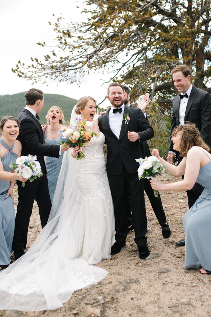 mountain view formal photos at Idaho spring wedding venue, north star gatherings. 
