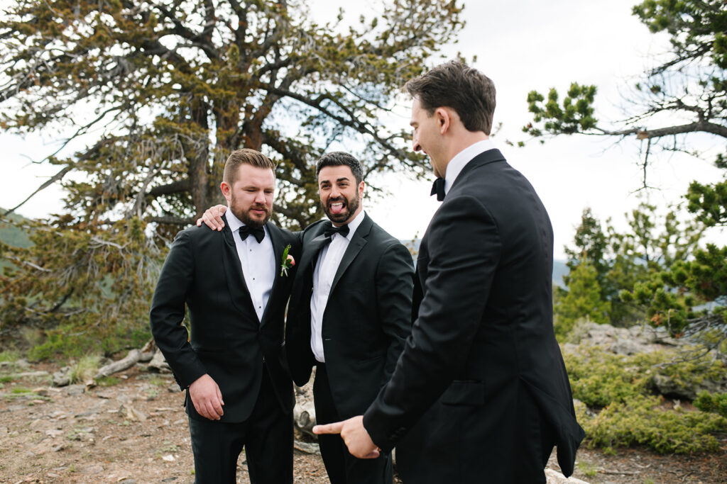 mountain view formal photos at Idaho spring wedding venue, north star gatherings. 