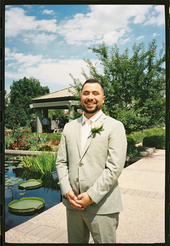 Denver Botanic Gardens Wedding photographed on film by a candid wedding photographer