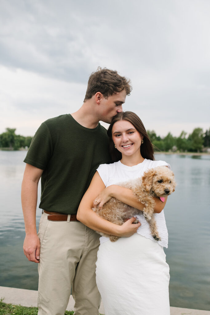 proposal at denver park with dog