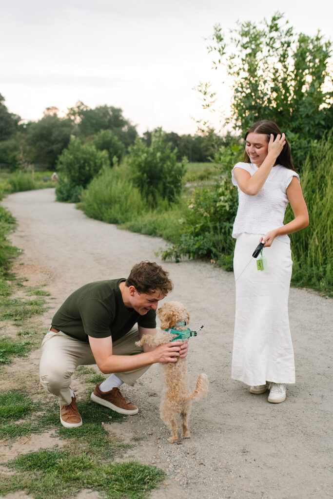 proposal at denver park with dog