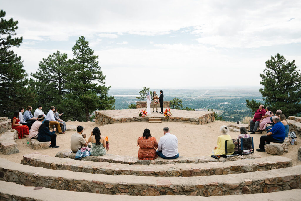 Sunrise Amphitheater wedding ceremony in Boulder Colorado