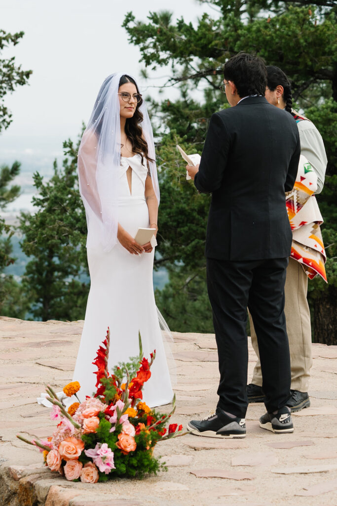 Sunrise Amphitheater wedding ceremony in Boulder Colorado
