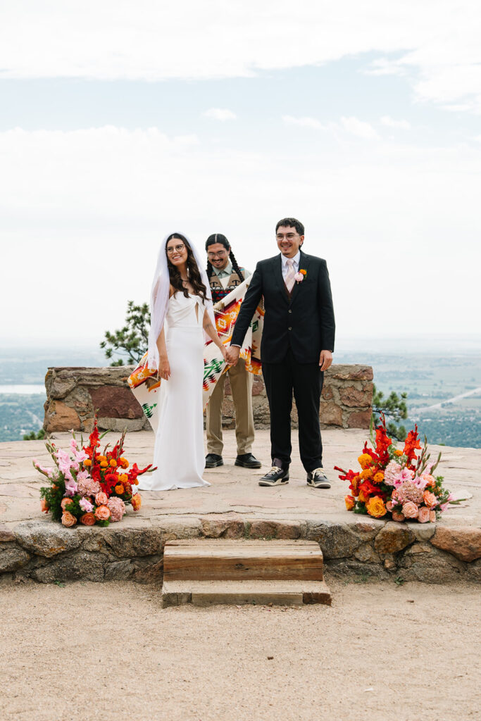 candid moments with bride and groom from a Sunrise Amphitheater elopement 