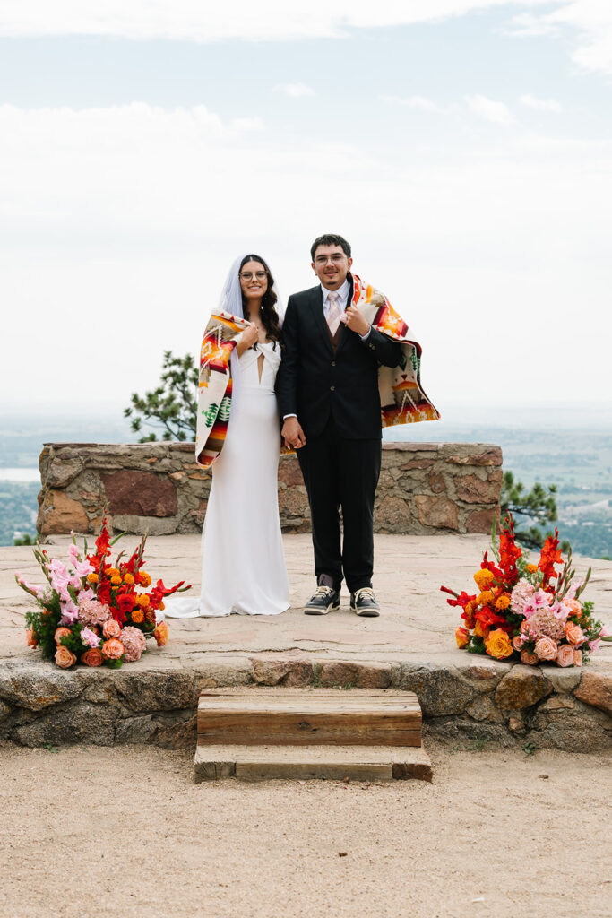 candid moments with bride and groom from a Sunrise Amphitheater elopement 
