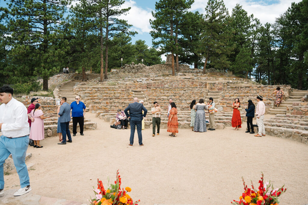 candid moments with bride and groom from a Sunrise Amphitheater elopement 