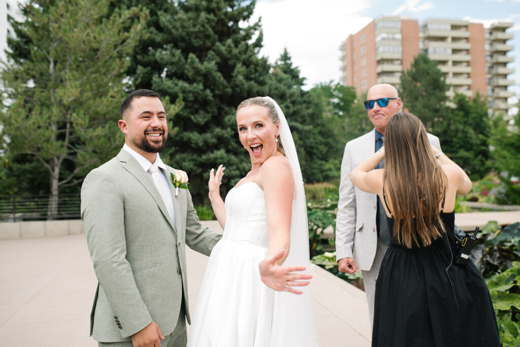 documentary wedding photography at the botancial gardens in denver colorado