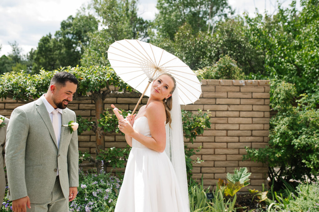 documentary wedding photography at the botancial gardens in denver colorado