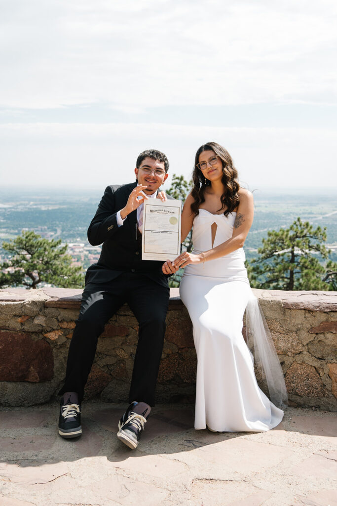 Sunrise Amphitheater elopement with mountain views