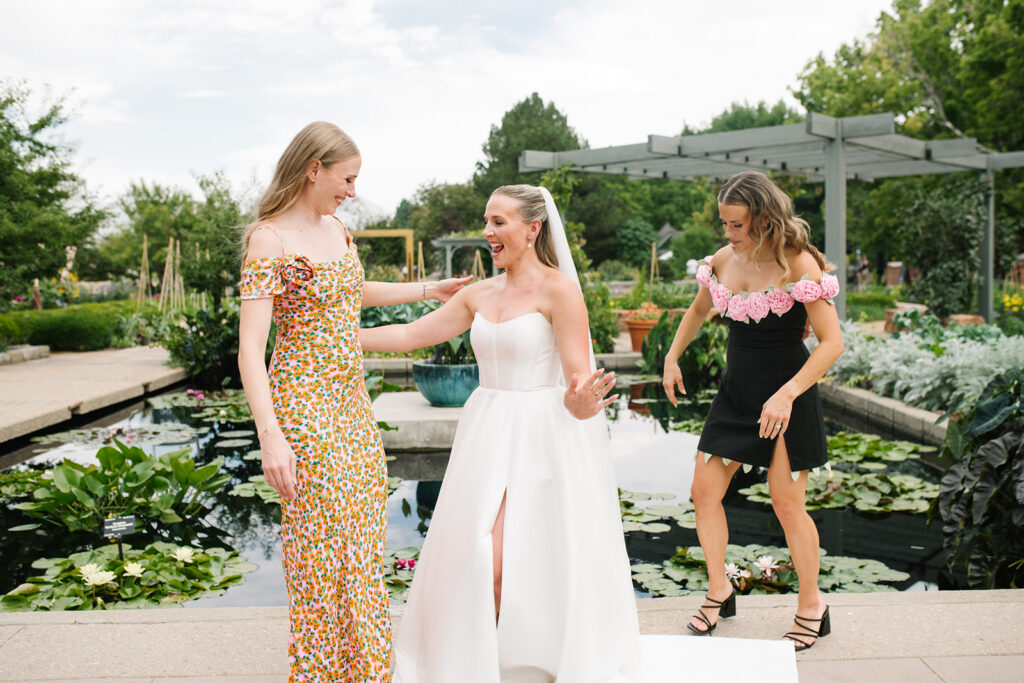 documentary wedding photography at the botancial gardens in denver colorado
