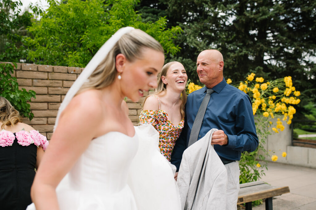 documentary wedding photography at the botancial gardens in denver colorado