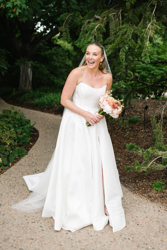 formal photos of the bride and groom at the denver botancial gardens
